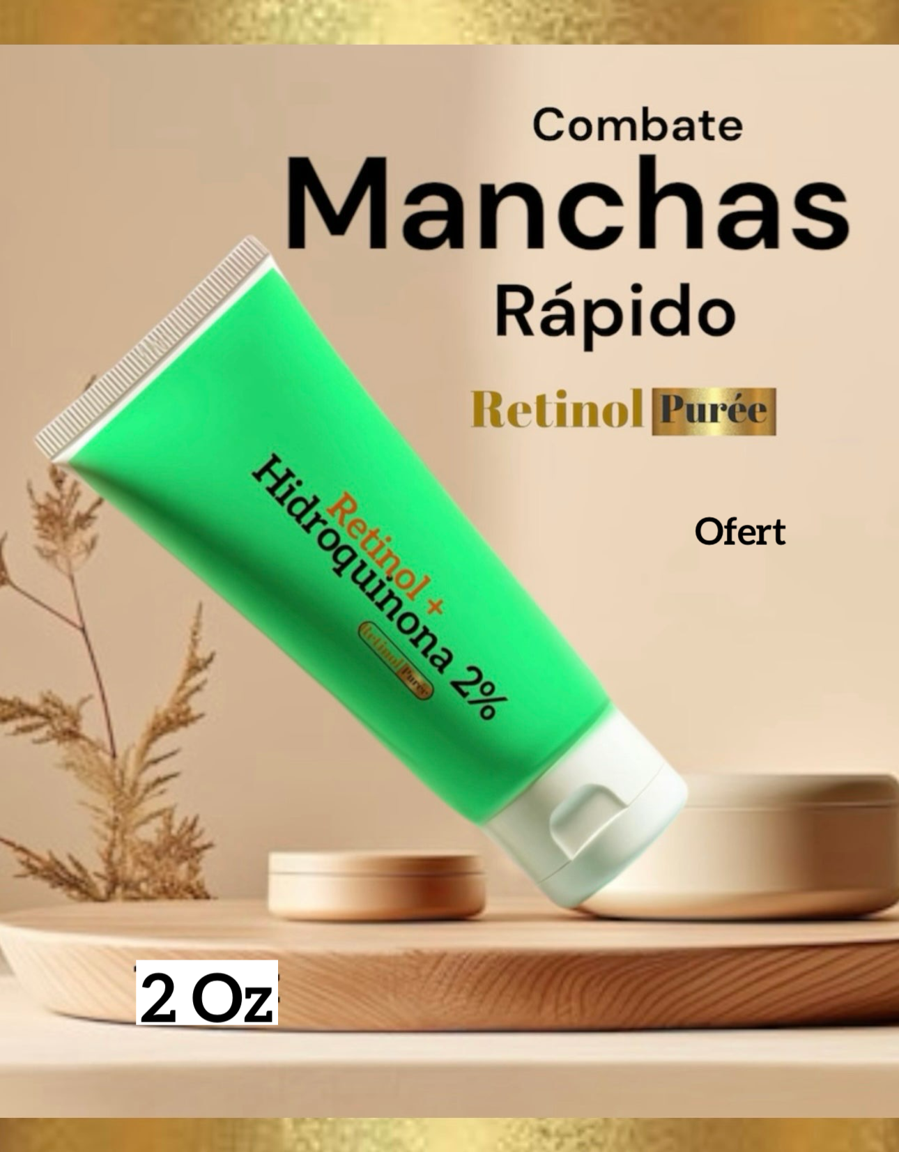 RETINOL+ HIDROQUINONA2% Vitamina E,B5 es una solución efectiva que Combate MANCHAS/ e hiperpigmentación