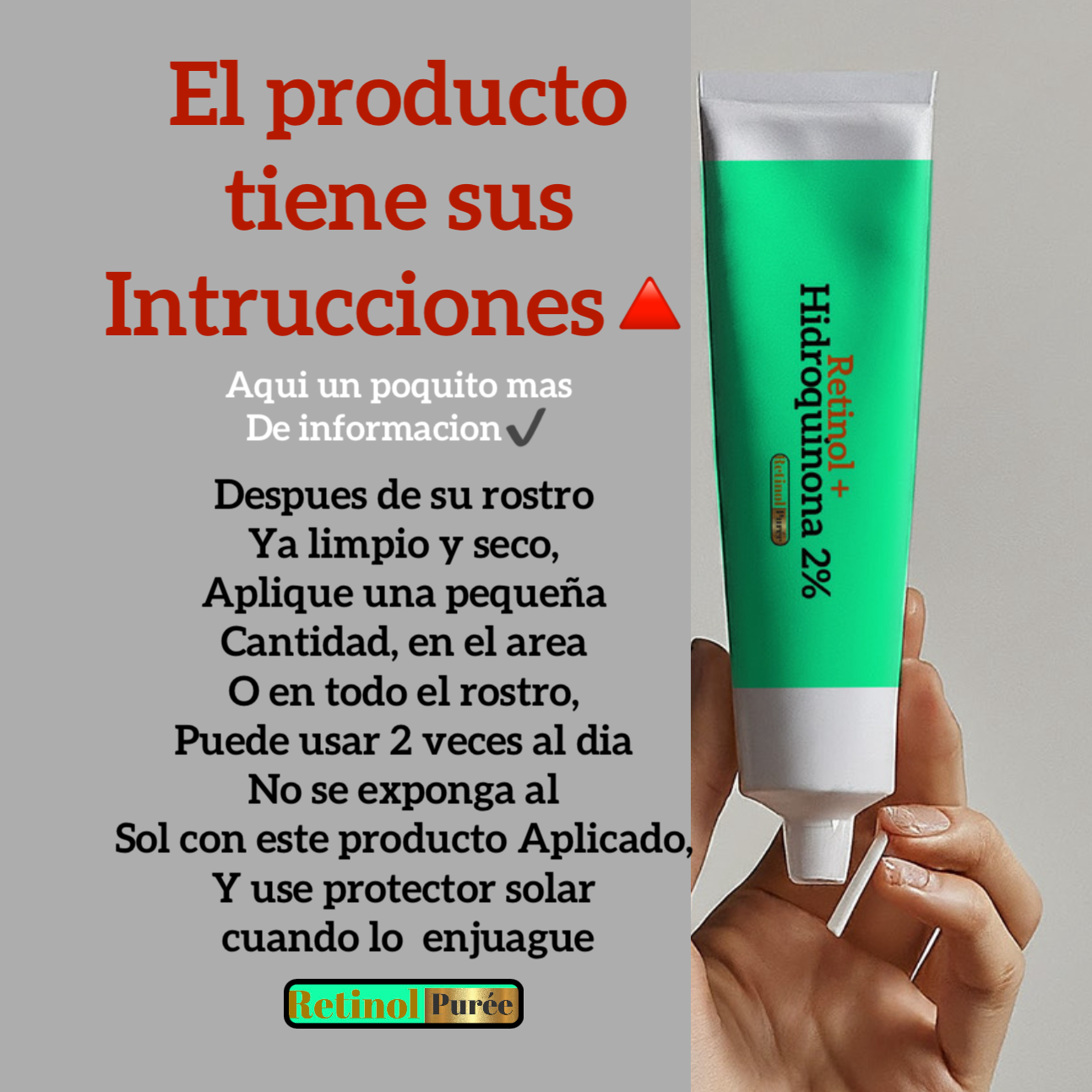 RETINOL+ HIDROQUINONA2% Vitamina E,B5 es una solución efectiva que Combate MANCHAS/ e hiperpigmentación