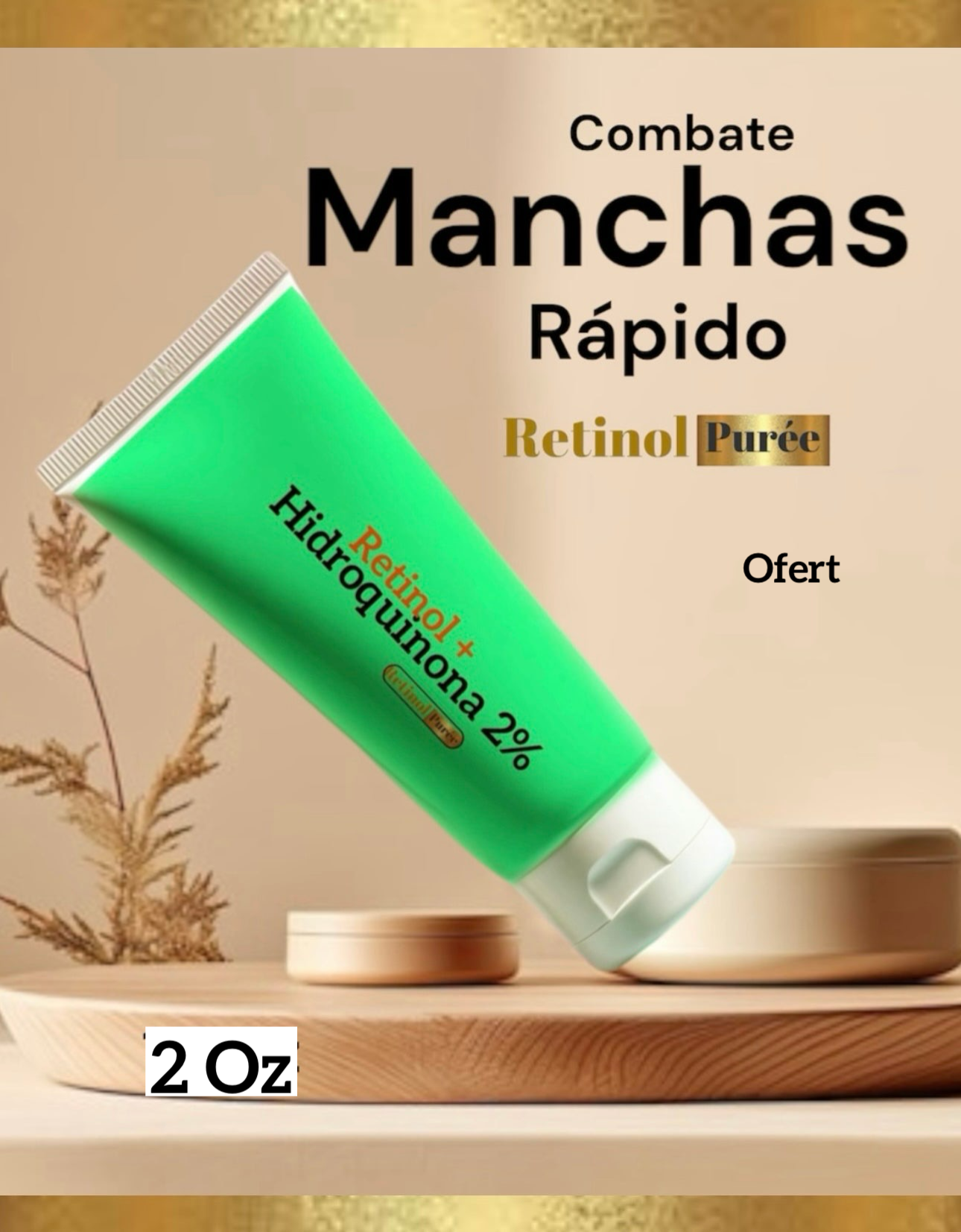 RETINOL+ HIDROQUINONA2%  Vitamina E,B5 es una solución efectiva que Combate MANCHAS/ e hiperpigmentación